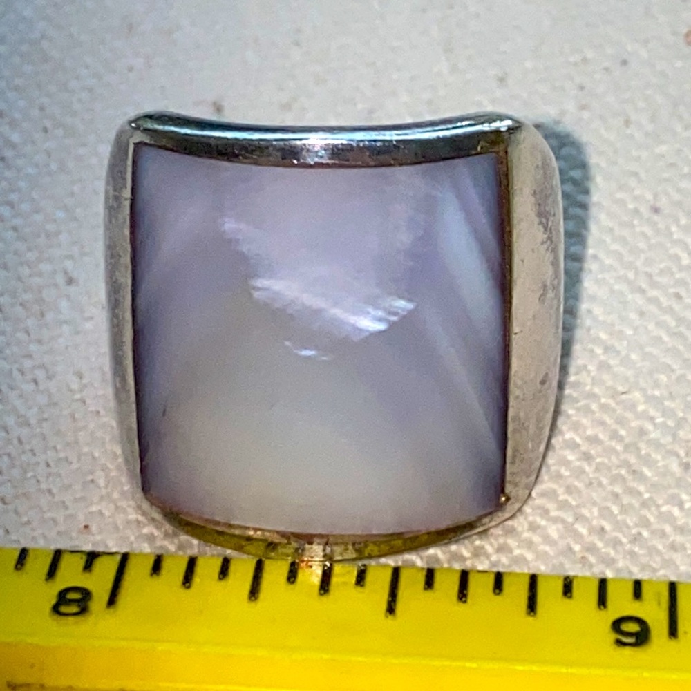 Solid 925 Sterling Silver Purple Mop Mother Of Pe… - image 6